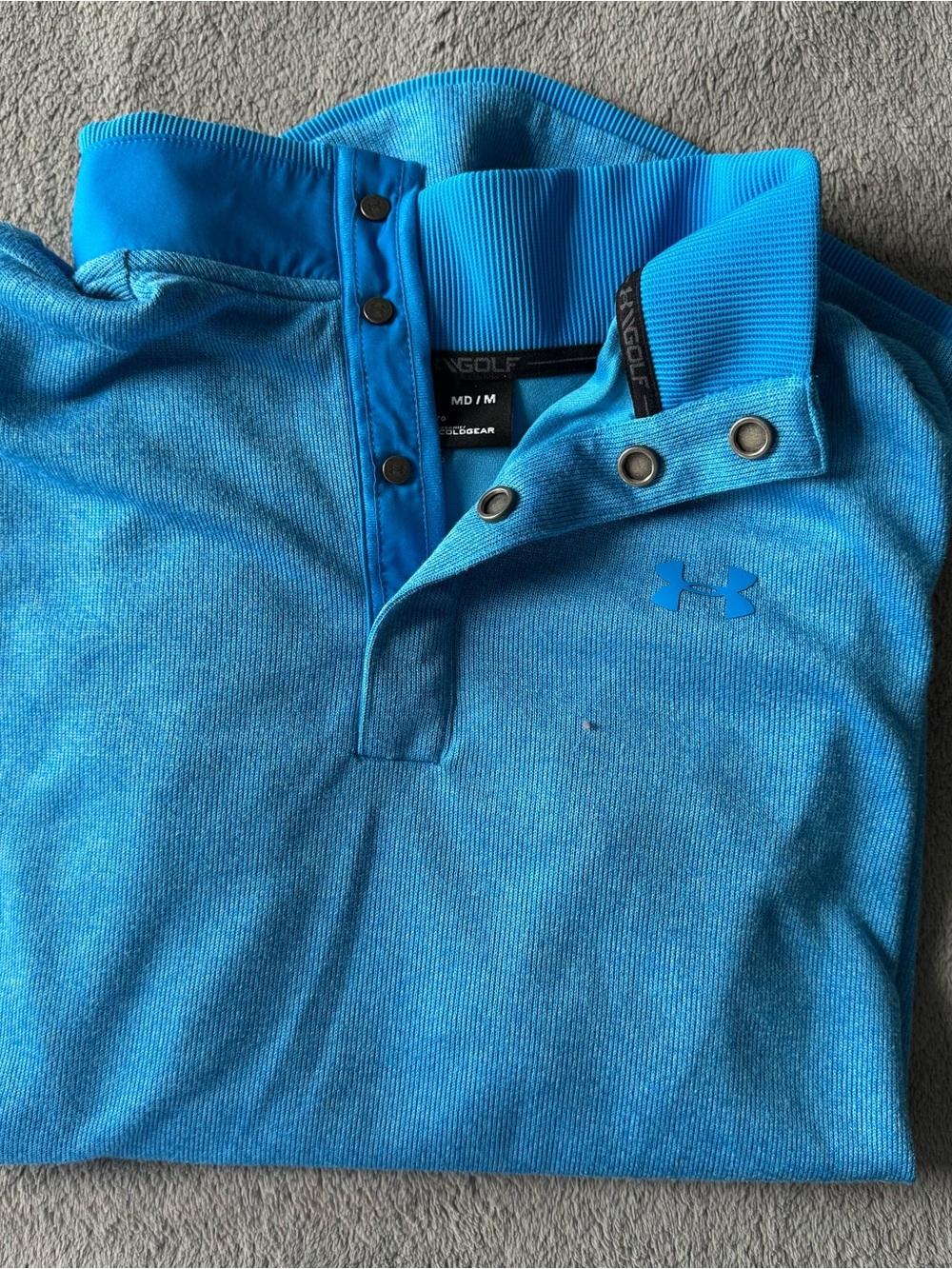Under Armour Men’s Bright Blue Snap-Button Golf Cardigan